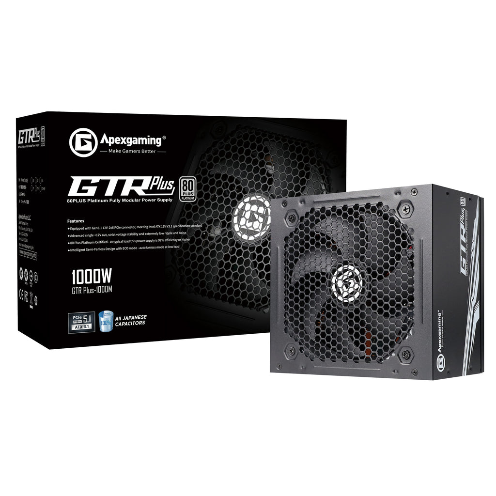 Apexgaming GTR Plus-1000M 1000Watt 80 PLUS Platinum Fully Modular