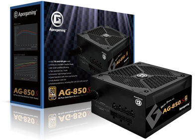 Apexgaming AG-850S 850Watt 80 Plus Gold Semi-Modular Power Supply