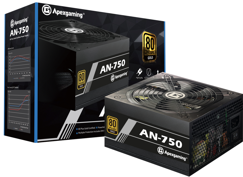Apexgaming AN-750 750Watt 80 Plus Gold Power Supply – Apexgaming