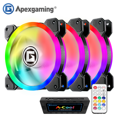 Apexgaming A-Cool ARGB Dual Ring Fan ( 3-pack including RGB controller)