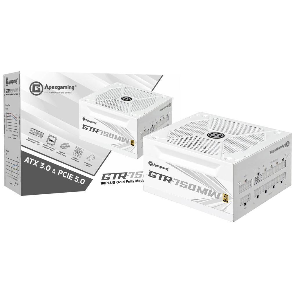 Apexgaming STR750MW 750W【ホワイト】 Apexgaming GTR-750MW 750Watt 80 PLUS Gold Fully Modular Power