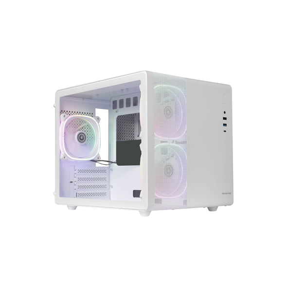 Apexgaming V300 Cube Micro-ATX Gaming Case - White