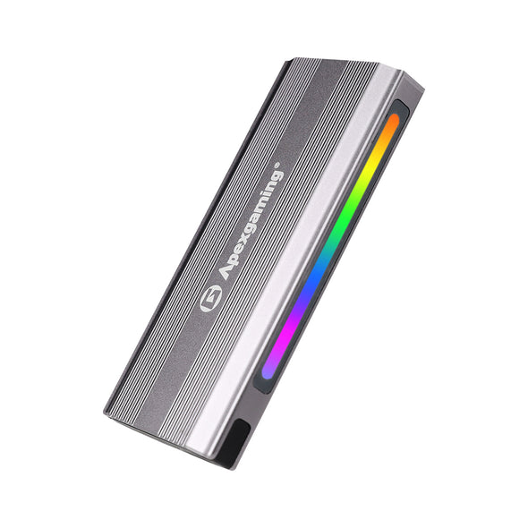 Apexgaming  M2E-01S USB-C 3.2 Gen2 10Gbps NVMe / SATA M.2 SSD RGB enclosure