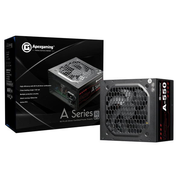 Apexgaming A-550 550Watt 80 PLUS Silver Silent Power Supply