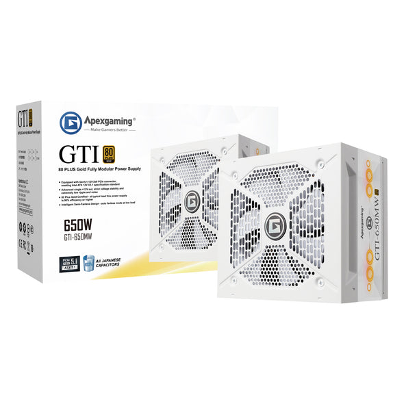 Apexgaming GTI-650MW 650Watt 80 PLUS Gold Fully Modular Power Supply