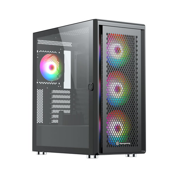 TE220 Mid Tower E-ATX Gaming Case - Black