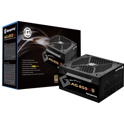 Apexgaming AG-850M 850Watt 80 Plus Gold Fully Modular Power Supply Apexgaming AG-850M 850Watt 80 Plus Gold Fully Modular Power Supply