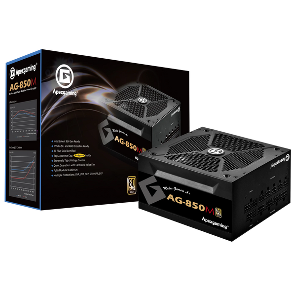 Apexgaming AG-850M 850Watt 80 Plus Gold Fully Modular Power Supply