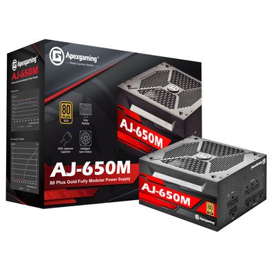 Apexgaming AJ-650M 650Watt 80 PLUS Gold Fully Modular Power Supply