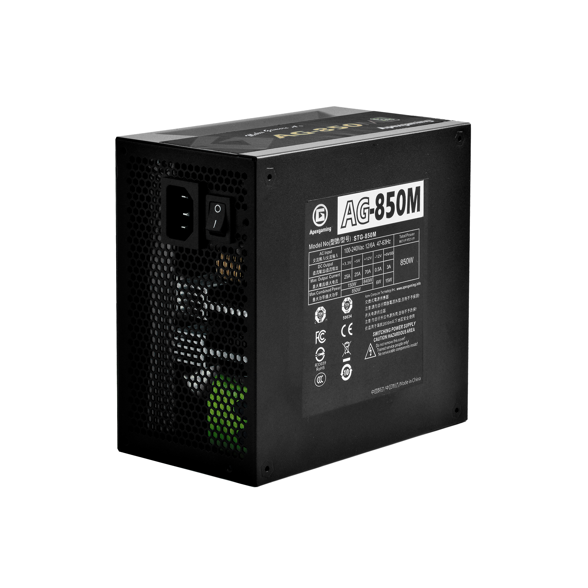 Apexgaming AG-850M 850Watt 80 Plus Gold Fully Modular Power Apexgaming AG-850M 850Watt 80 Plus Gold Fully Modular Power