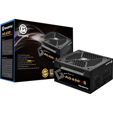 Apexgaming AG-650M 650Watt 80 Plus Gold Fully Modular Power Supply