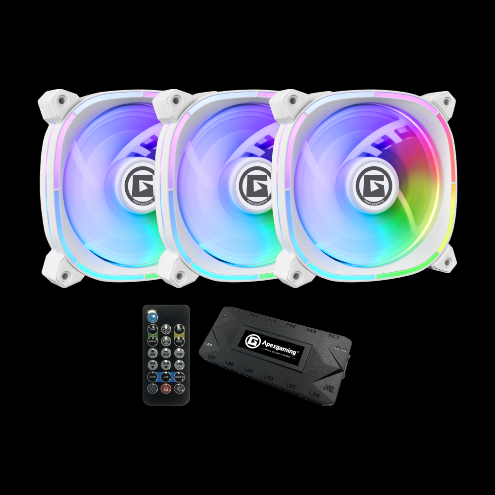 Apexgaming A-Cool Series, Addressable RGB Cooling Fan AC-120WD (3-pack ...