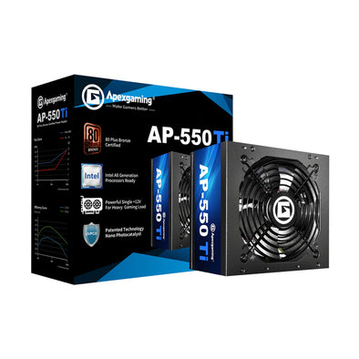 Apexgaming AP-550Ti 550Watt 80 PLUS Bronze Power Supply