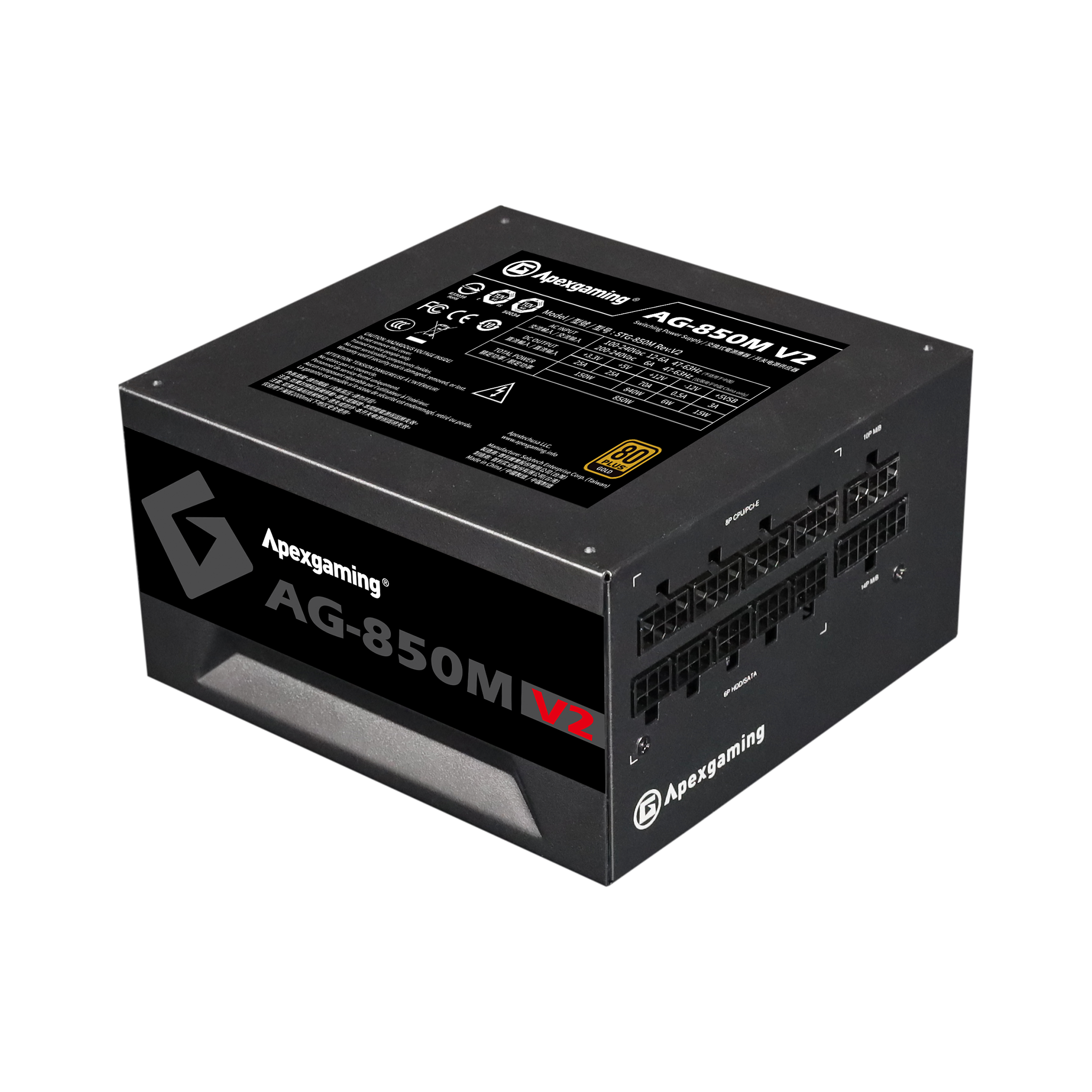 Apexgaming AG-850M V2 850Watt 80PLUS Gold Fully Modular Power Apexgaming AG-850M V2 850Watt 80PLUS Gold Fully Modular Power