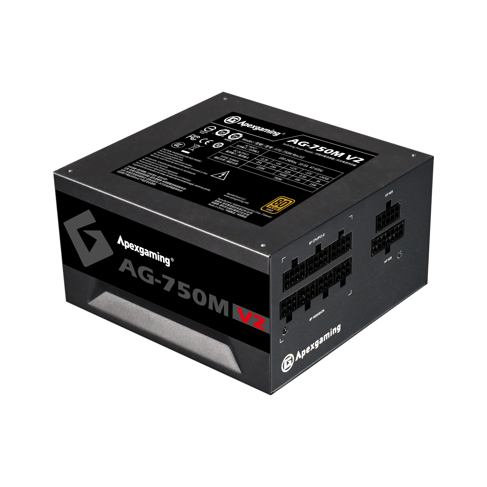 Apexgaming AG-750M V2 750Watt 80PLUS Gold Fully Modular Apexgaming AG-750M V2 750Watt 80PLUS Gold Fully Modular